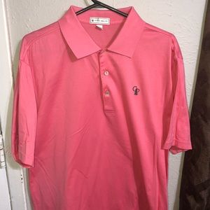 Peter Millar guava color shirt